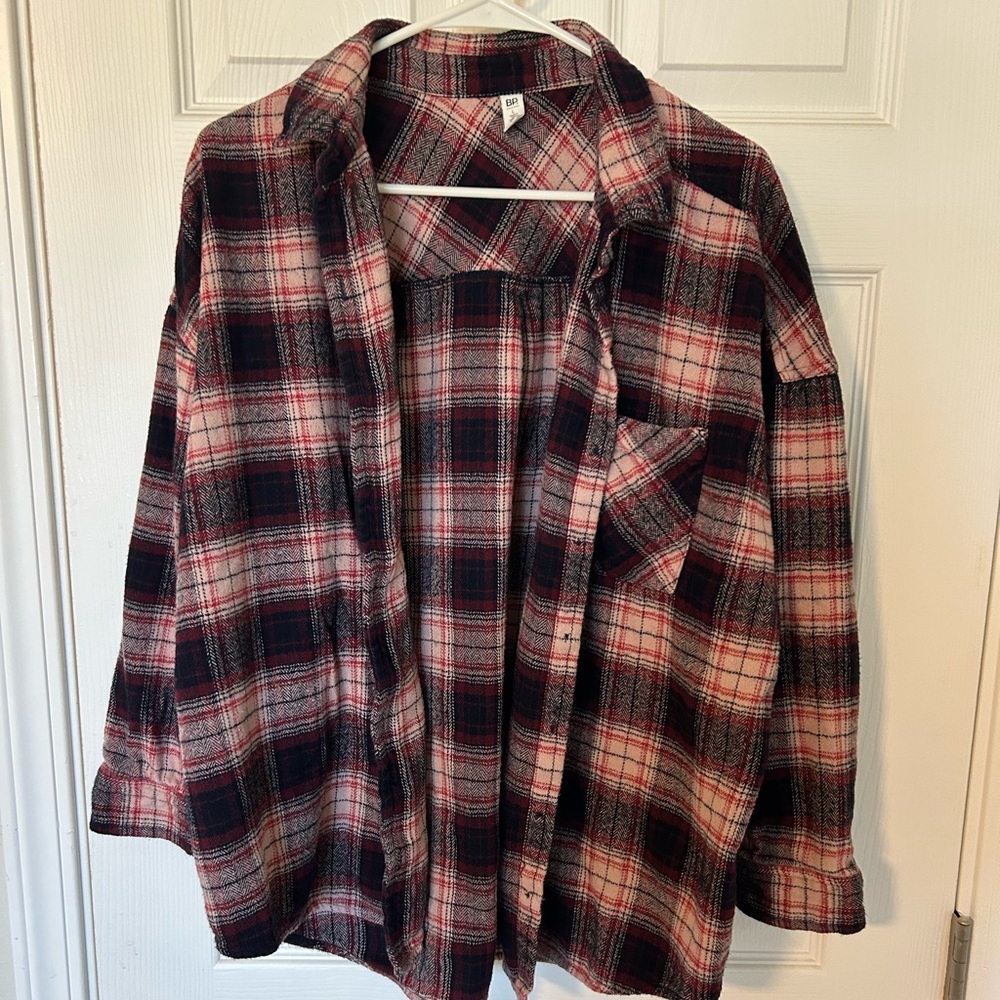 BP Red and Black Plaid Button Down Shirt